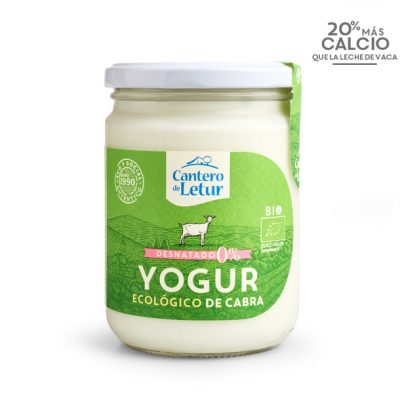 Yogur ecológico de cabra desnatado de 420 g. Cantero de Letur
