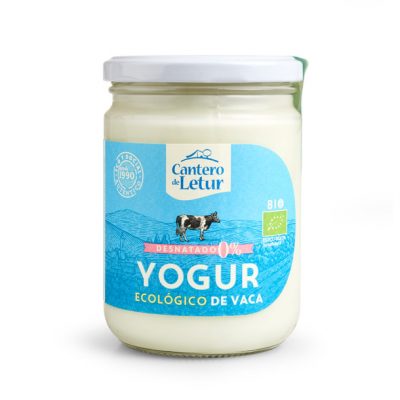 Yogur desnatado de vaca ecológico de 420 g. Cantero de Letur