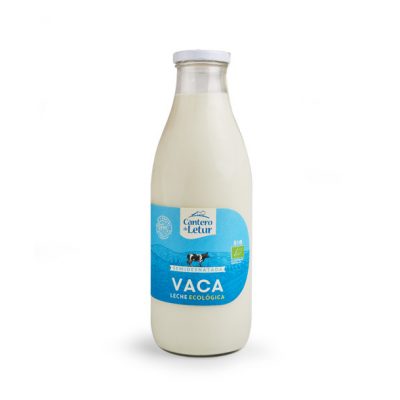 Leche ecológica de vaca semidesnatada. Cantero de Letur