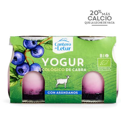 Yogur de cabra ecológico con arándanos. Cantero de Letur
